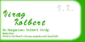virag kolbert business card